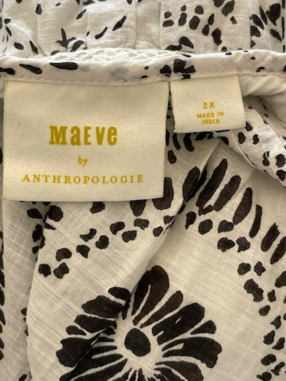 Maeve Anthropologie Flutter-Sleeve Cotton Paisley Mini Dress Plus Size 2X - Picture 10 of 10